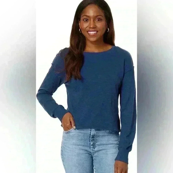 bobi Tops - NWT Bobi Los Angeles Cropped Boxy Top ~ Coast Blue ~ Large